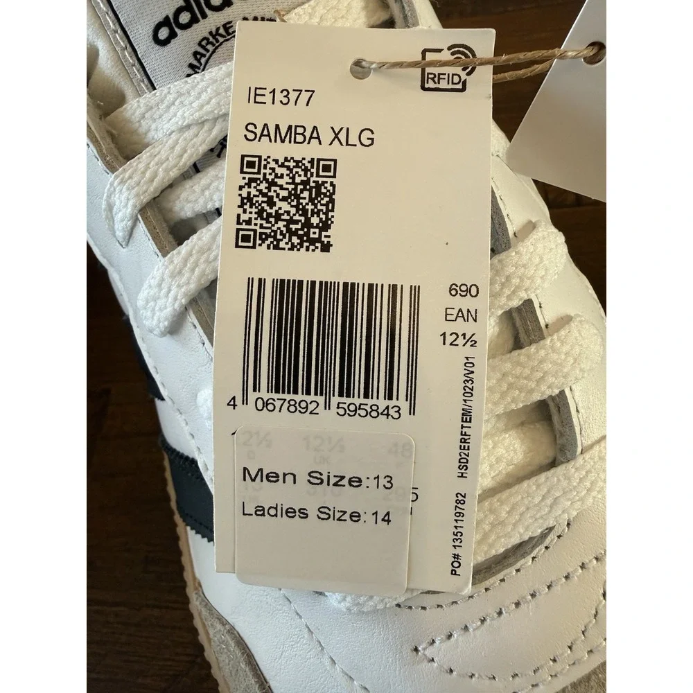 Adidas Men's Samba XLG Sneakers Cloud White Core Black Gum Size 13 NIB IE1377